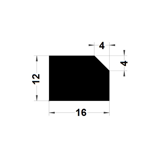 Trapoid profile - 12x16 mm