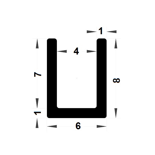 U Profile - 8x6 mm