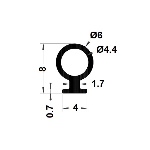 Hollow profile - 8x6 mm