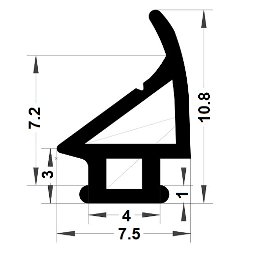 Carpentry gasket - 10,80x7,50 mm