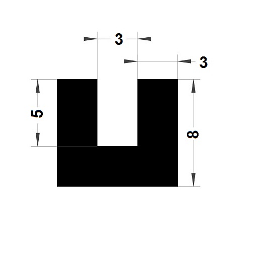 U Profile - 8x9 mm