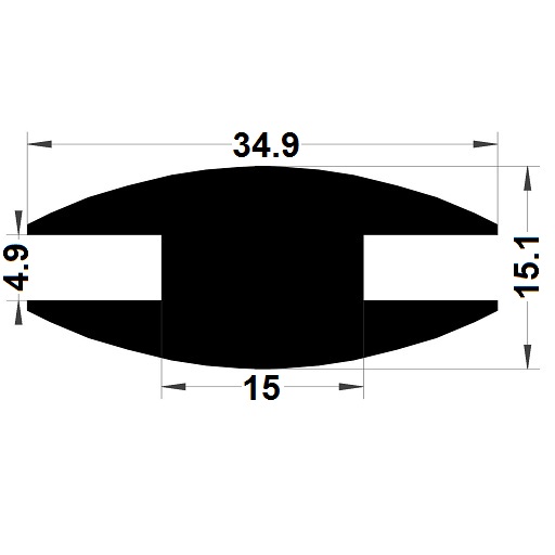 Profilé en H - 15,10x34,90 mm