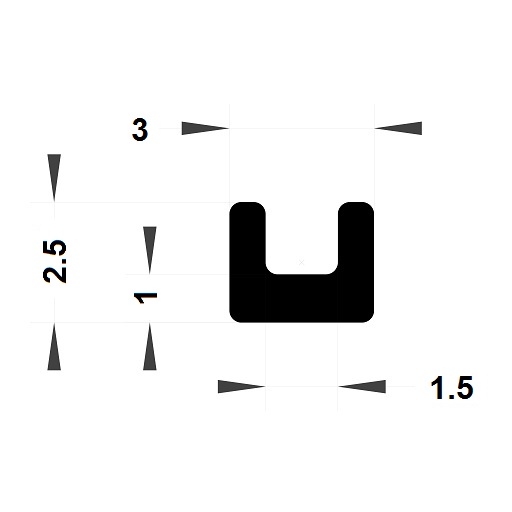 U Profile - 2,50x3mm