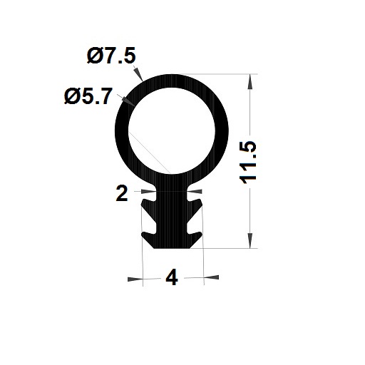 Hollow profile - 11,50x7,50 mm