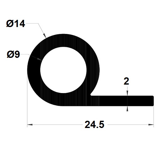 P Profile - 14x24,50 mm