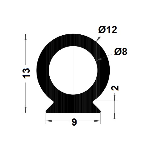 Hollow profile - 13x12 mm