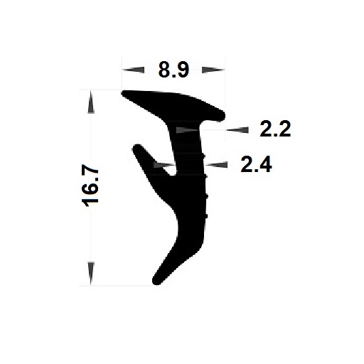 Wedge gasket - 8,90x16,70 mm