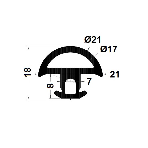 Profilé tubulaire - 18x21 mm
