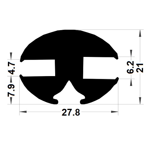 Windscreen seal - 21x27,80 mm