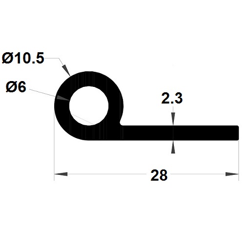 P Profile - 10,50x28 mm