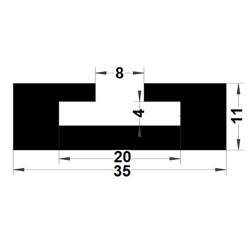 Edge covers profile - 11x35 mm