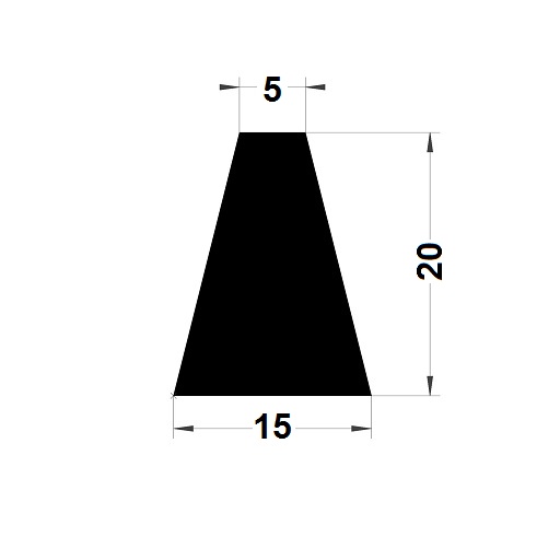 Trapoid profile - 20x15 mm