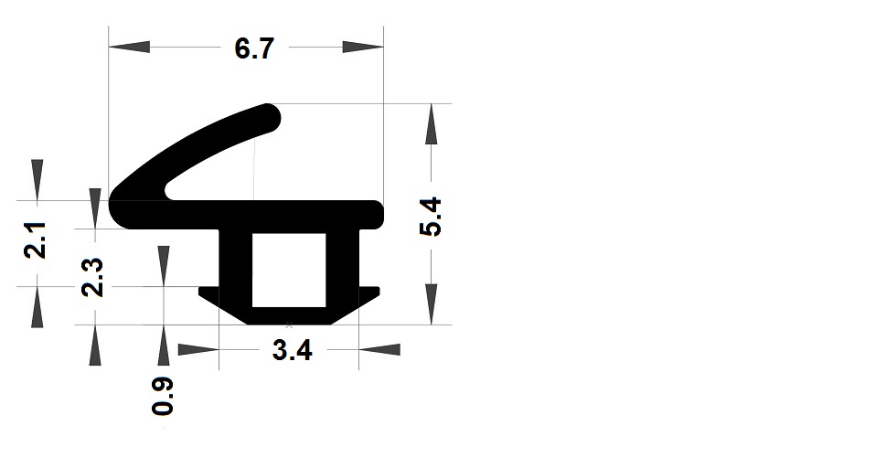 Carpentry gasket - 5,40x6,70 mm