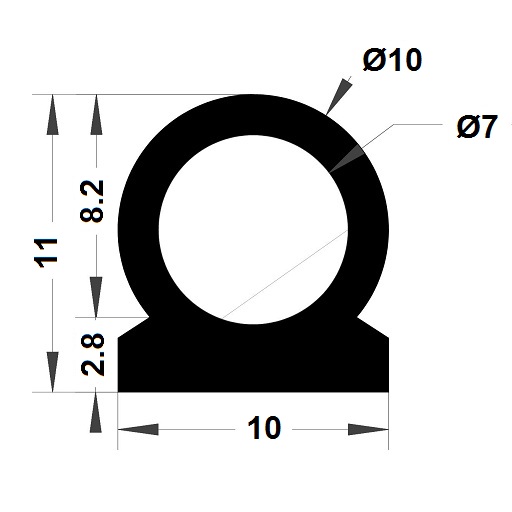 Hollow profile - 11x10 mm