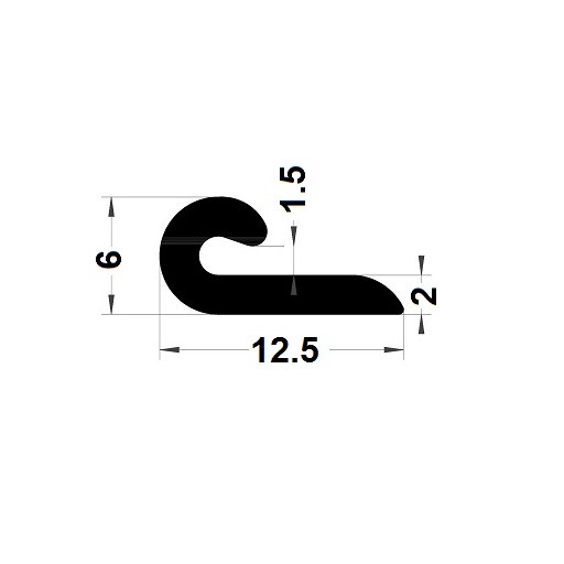 Round U Profile - 6x12,50 mm