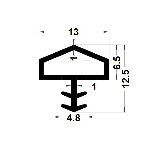 Joint cache-rainure - 12,50x13 mm