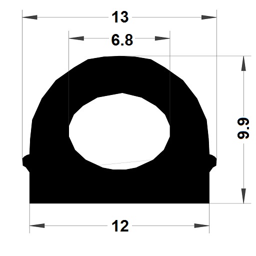 Hollow profile - 9,90x13 mm