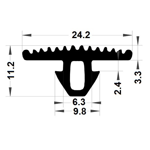 Joint cache-rainure - 11,20x24,20 mm