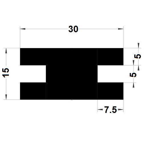 Profilé en H - 15x30 mm