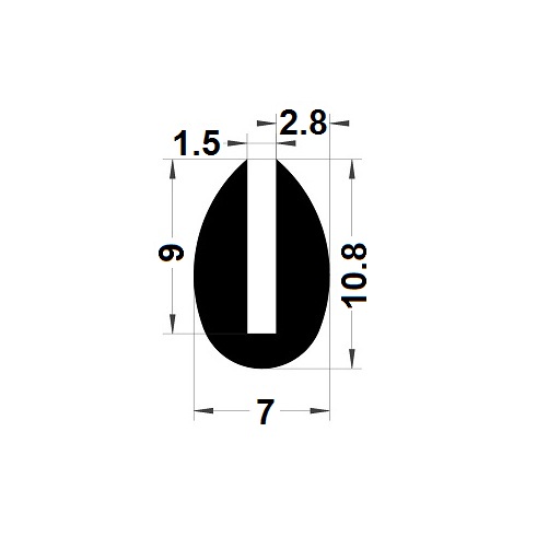 Round U Profile - 7x10,8 mm