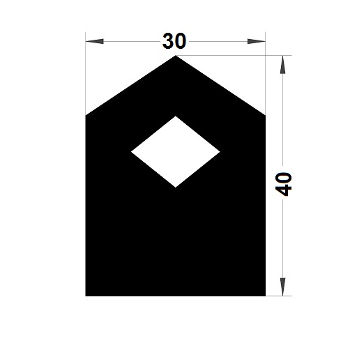 Trapoid profile - 40x30 mm