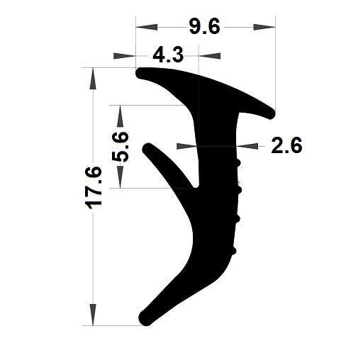 Wedge gasket - 9,60x17,60 mm