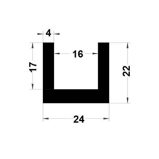 U Profile - 24x22 mm                           