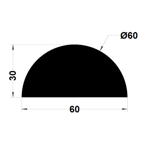 Bumper profile - 30x60 mm