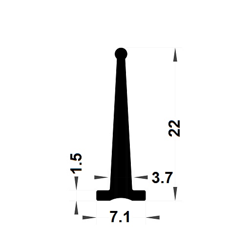 Carpentry gasket - 22x7,10 mm