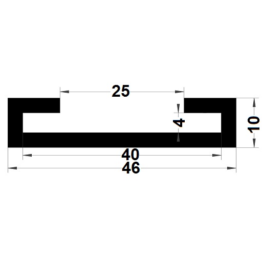 Edge covers profile - 10x46 mm