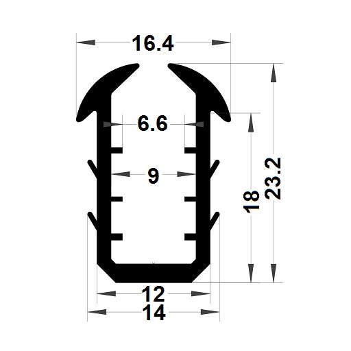 Glazing seal - 23,20x16,40 mm