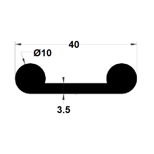 P Profile - 10x40 mm