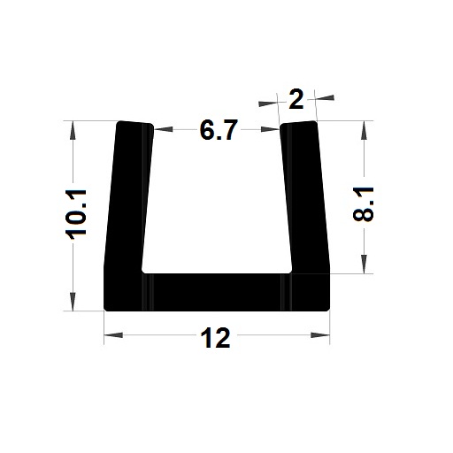 Profilé en U - 10,10x12 mm