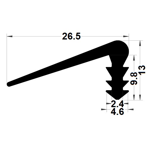 Veranda & conservatory gasket - 26,50x13 mm