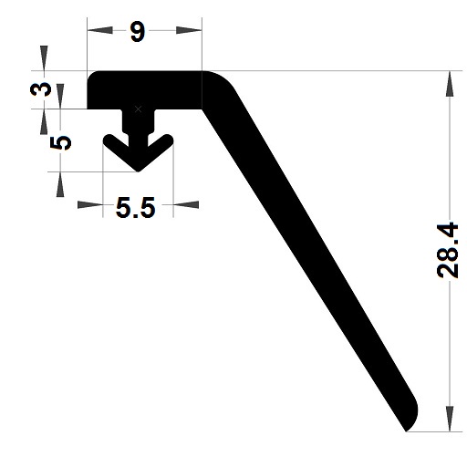 Joint menuiserie - 28,40x9 mm