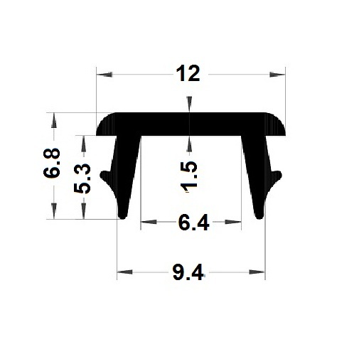 Groove cover - 6,80x12 mm