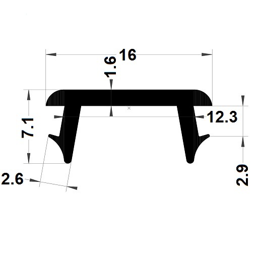 Joint cache-rainure - 7,10x16 mm