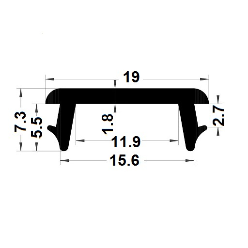 Joint cache-rainure - 7,30x19 mm