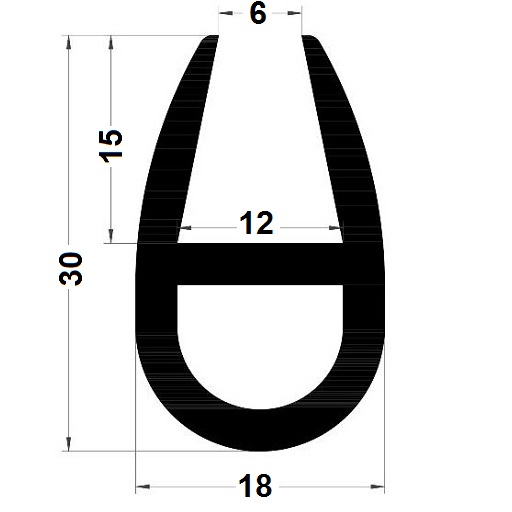 Hollow U Profile - 30x18 mm