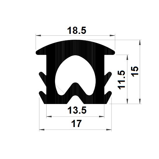 Groove cover - 15x18,50 mm