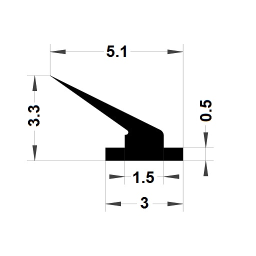 Carpentry gasket - 3,30x3 mm