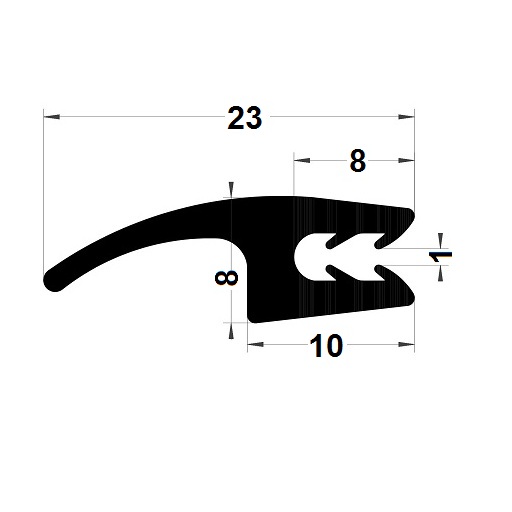 H profile 2 hardnesses - 8x23 mm