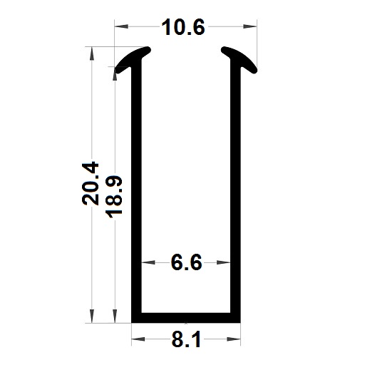 Joint vitrage - 20,40x10,60 mm