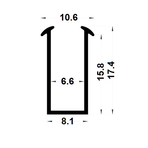 Glazing seal - 17,40x10,60 mm