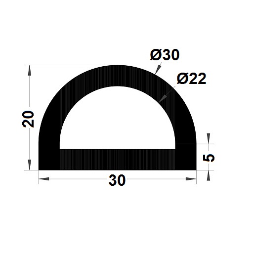 Profilé antichoc - 20x30 mm