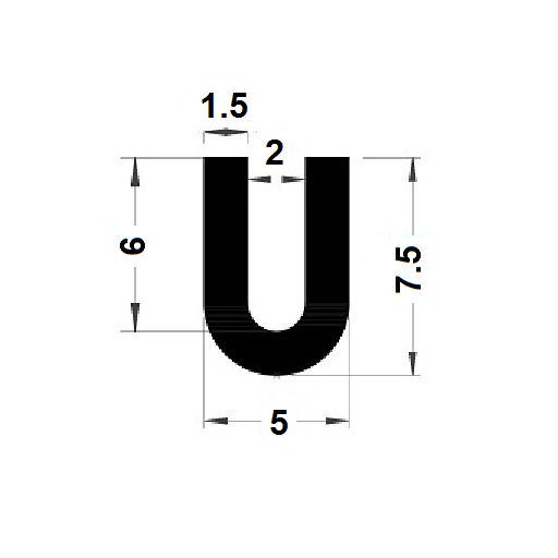 Round U Profile - 7,50x5 mm