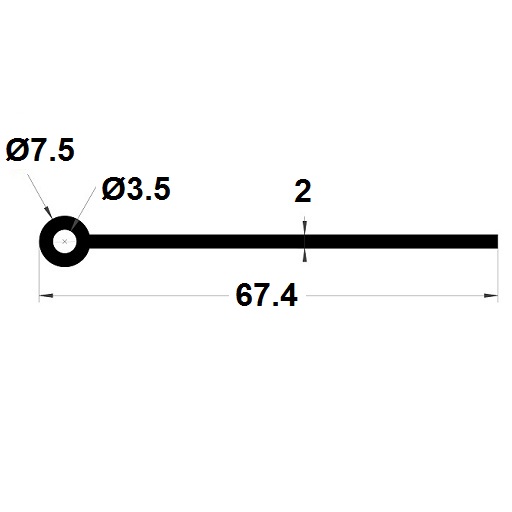 P Profile - 7,50x67,40 mm