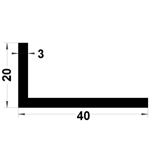 L Profile - 20x40 mm