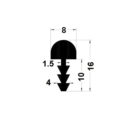 Gasket for finish - 16x8 mm