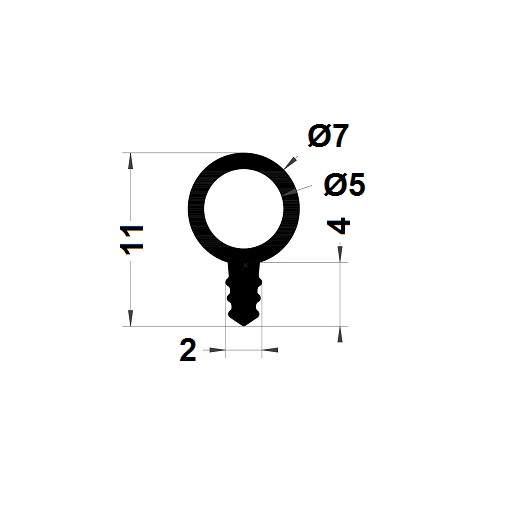 Hollow profile - 11x7 mm